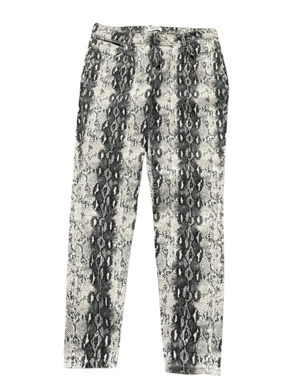 Kensie Jeans Women’s Black and Cream Snakeskin-Print Stretch Jeans - Size 10/30 - Picture 1 of 10
